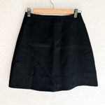 Club Monaco  Black Button-Front Mini Skirt Wool Blend Tailored Dark Academia sz 2 Photo 1