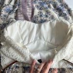 Lila Rose Lily Rose color block mixed textile maxi dress cream floral belt size small Photo 8