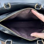 Coach  Lillie Carryall Black Crocodile Embossed Leather Satchel Handbag Photo 9