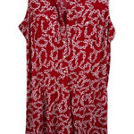 Susan Graver  Red Chain Print Sleeveless‎ Dress Large Liquid Knit Built in Shorts Photo 0