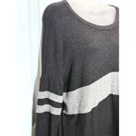Fitz + Eddi Fitz Eddi Womens Gray Striped Long Sleeve Sweater Top Medium Shirt Blouse Tunic Photo 1