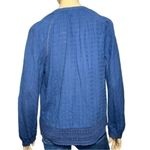 J.Crew Point Sur  Women’s M Navy Blue Gauzy Cotton Long Sleeve Button Down Shirt Photo 3