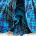 PINK - Victoria's Secret VS PINk flannel turquoise‎ plaid mini skirt size M festival Photo 2