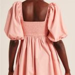 Abercrombie & Fitch Emerson Poplin Puff Sleeve Mini in Warm Pink, Size Large Photo 3
