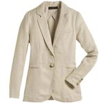 Peruvian Connection  Belda Blazer Jacket Lyocell Linen Cream Classic Western 2 Photo 1