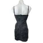 Women's Black Washed Sleeveless V Neck Lace Up Denim Jean Mini Bodycon Dress M Size M Photo 1