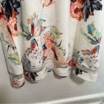 Casual Dress White Multicolor Floral Sheer Stripes L Size L Photo 7