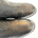 BOC Black Leather High Heel Ankle Boot Size 9.5 Lug Sole‎ Short Bootie Moto Look Black Photo 5