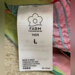 Farm Rio  NWT Beach Vibe Multicolor Top blue pink green ruffle women’s size L Photo 10