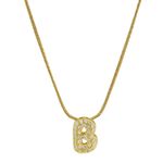 Balloon Zircon Letter B Initial Necklace Gold Photo 0