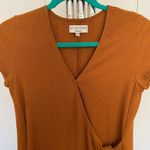 Madewell Texture & Thread Short Sleeve Side-Tie Mini Dress in Burnt Orange Photo 5