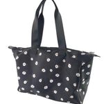 Alice + Olivia  Women's Black Daisy Print Floral Canvas Zipper Travel Duffel Bag Photo 0