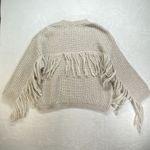 TALULAH Sweater Womens Medium light Gray Oversized tassels boho Photo 5