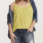 Torrid Challis Lace Up Back Yellow Floral Print Swing Cami Tank Top Size… Photo 10