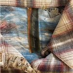 Aratta Silent Journey Size S Plaid Flannel Nature Shirt Button Up Embroidered Photo 4