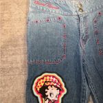 Betty Boop  Women's Cropped Jeans - Blue with Red Accents Photo 1