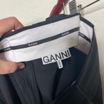 Ganni  Womens Black Green Pinstripe Barrel Pants Size 46 US 16 Photo 1