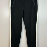 J. McLaughlin NWT  Larkin Black/White Stipe Tuxedo Pull On Pants Size 10 Photo 1
