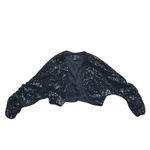 Aidan Mattox Sequin Cropped Jacket Medium Black NYE Glam Luxury Sparkle Holiday Photo 1