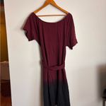 Torrid NWT Off the Shoulder Tie Dye Gradient Ombré Burgundy and Black Dress Photo 8