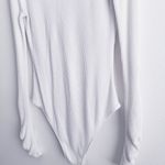 Free People  Cozy Up With Me Knit Rushed Long Sleeve Ribbed Bodysuit Photo 7