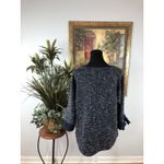 Charter Club Women’s Blue Knit Sweater Small 3/4 Sleeve with Ribbon Tie Detail Photo 3
