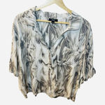 Alfani  Intimates Women’s Pajama Top Size XL Grey Marble Short Sleeve NWT Photo 0