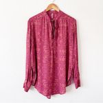 Free People  Mia Long Sleeve Tunic Blouse in Rouge Combo Photo 1