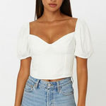 Aritzia ‎ Wilfred Novella Short Sleeve Puff-Sleeve Bustier Blouse Top Size XXS Photo 0