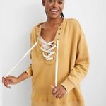 Aerie Lace Up Oversized Crew Sweatshirt Size XS Photo 10