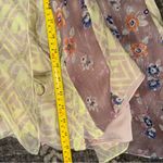 Rebecca Taylor Sz 6 8 Pale Yellow Floral Print Silk Chiffon Open Back Midi Dress Photo 8
