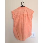 Loft Striped Seersucker Top Sleeveless Button Down Blouse Orange XS Photo 1