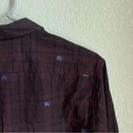 Burberry  Purple Plaid Logo Embroidered Long Sleeve Photo 4