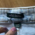 Wild Fable Mini-skirt Jean Denim Size 2/26 Frayed 5 Pockets High Rise Target Photo 2