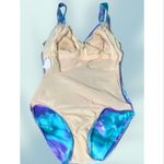 Diane Von Furstenberg  Turquoise & Purple 1 Pc Swimsuit Sarong & Hair Scrunchie Photo 13
