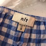 Unique Vintage NLT  Womens Retro Style Blue & White Gingham Crop Top S Photo 4