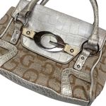 Guess ‎ Vintage Beige Silver Monogram Small Hand Bag Y2K Rare Photo 1