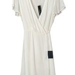Lulus Lulu’s NWT White Harbor Point Flutter Sleeve Mini Wrap Dress Photo 0