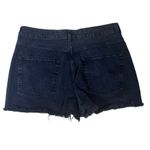 Topshop  Moto Mom Cut Off Denim Shorts Black Womens Size 14 High Waist Jean Photo 1