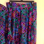 Vintage ‘90s Lee Winter Plaid Patchwork Knee Length Skirt L Red Size L Photo 5