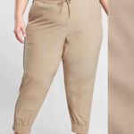 Athleta Brooklyn Textured Jogger Pants: Windowpane Silt Taupe Tan Photo 0