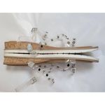 DV By Dolce Vita Clear Silver Studded Buckle Sandals Sz 9 1 Inch Espadrille Wedg Photo 2