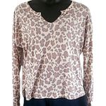 NWOT Blis Women’s Beige Pink Leopard Animal Print Long Sleeve Top Size XL Tan Photo 2