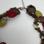 Vintage Boho Multi Strand Beaded Necklace Statement Pendant Earth Tone Colors Brown Photo 9