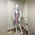 NWT Pomander Place Stripe Kira Dress M 100% Cotton Patriotic Style Blue Size M Photo 4