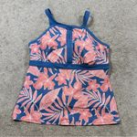 Lands' End Lands’ End Tummy Control Keyhole High Neck Tankini 14DD & Skirt Tropical Blue 14 Photo 3