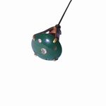 Long Hat Dress Pin Vintage Brass Green Glass Bead Gold Tone Straight Pin Photo 8