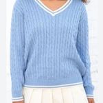 Brandy Melville  J. Galt Morgan Cable Knit V-Neck Oversize Sweater One Size Photo 0