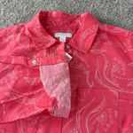 Charter Club  Floral‎ Button Down Shirt Pink White Linen Cotton Blend Womens S Photo 7