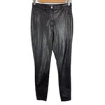 Wilfred Free Adrienne Faux Leather Black Pant SZ 0 Straight Slim Leg High Rise Photo 2